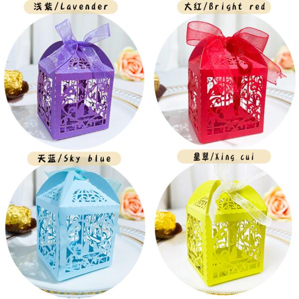 7.5x5x5cm Gift Packaging Box laser embossed Hollow Out For Wedding Souvenir