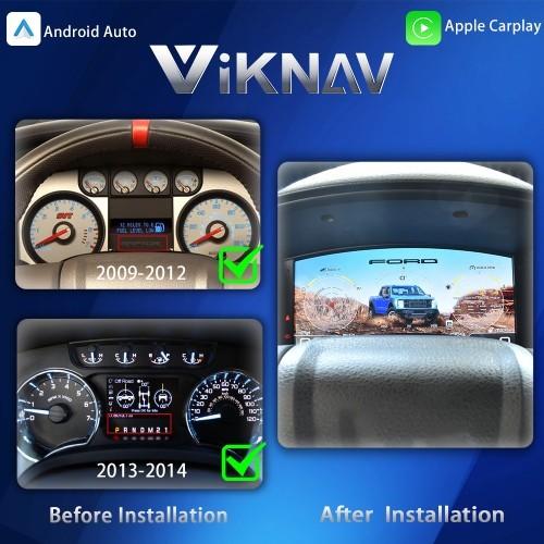 VIKNAV Digital Cluster Car SpeedoMeter para Ford F150 Raptor 2009-2012
