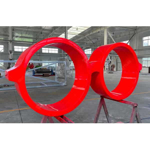 Скульптура из красного металла, стекла из нержавеющей стали, скульптура для монумента.