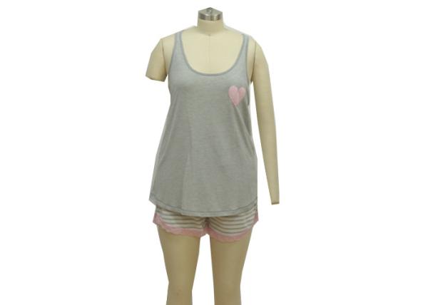 Lightweight Women'S Sleeveless Pajama Sets , Women'S Nightgown Sets Deep Round Neck