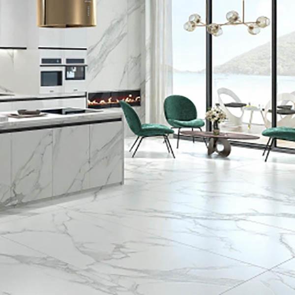 Snow Stone White Shower Floor Ceramic Marble Floor Slate