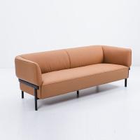 Couchette de bureau en cuir rectangulaire sectionnel