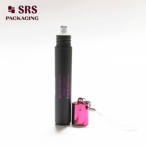 SRS Empty Cosmetic Plastic Roller Ball Bottles Black Color 8ml With Hook