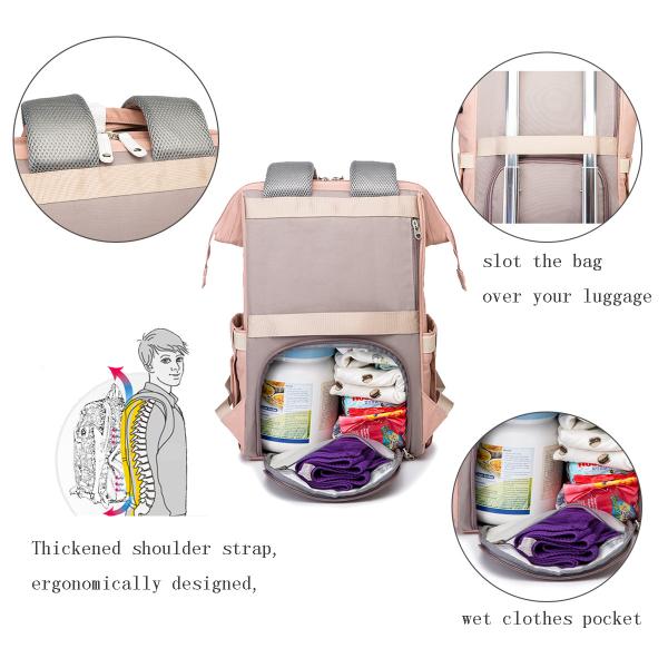 Fashion Mummy Maternity Nappy Bag Diaper Bag Large Capacity Travel Backpack Nursing Bag For Baby Care With Stroller Strap