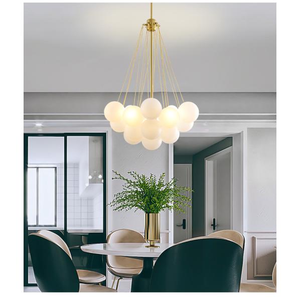E27 Bulb Base Nordic INS Restaurant Bubble Ball Glass Pendant for Bedroom Living Room