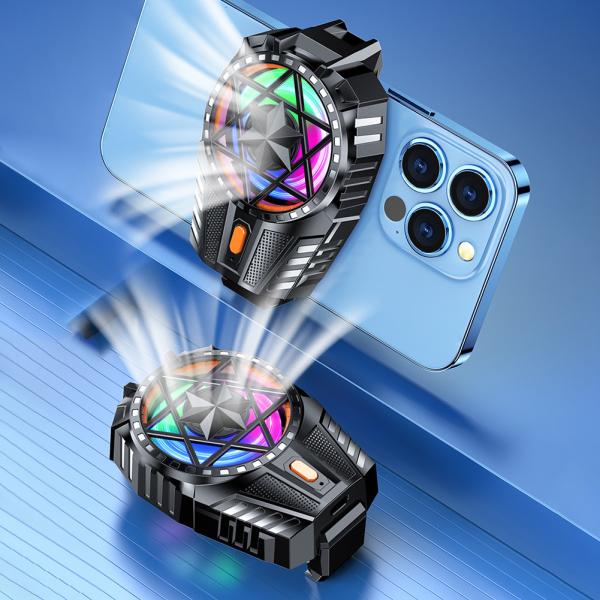 X112 Phone Cooling Fan 300mah Rechargeable with RGB Light Three Adjustable Speeds