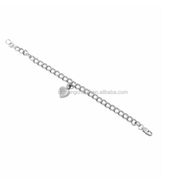 Stainless Steel Keepsake Memorial Cremation Bangle Heart Charm Urn Bracelet for Women