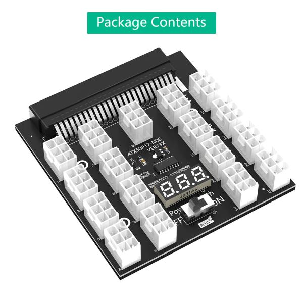 17 ATX PCI-E 6Pin 12V Connector Power Converter Breakout Board for 750W 1100W 1600W 2000W 2400W Daier Server PSU