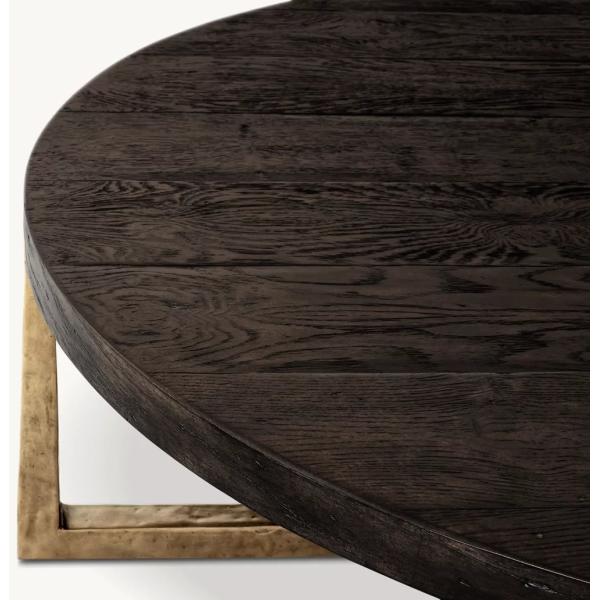 Modern Wood Top Round Coffee Table 300mm With Stainless Steel Material