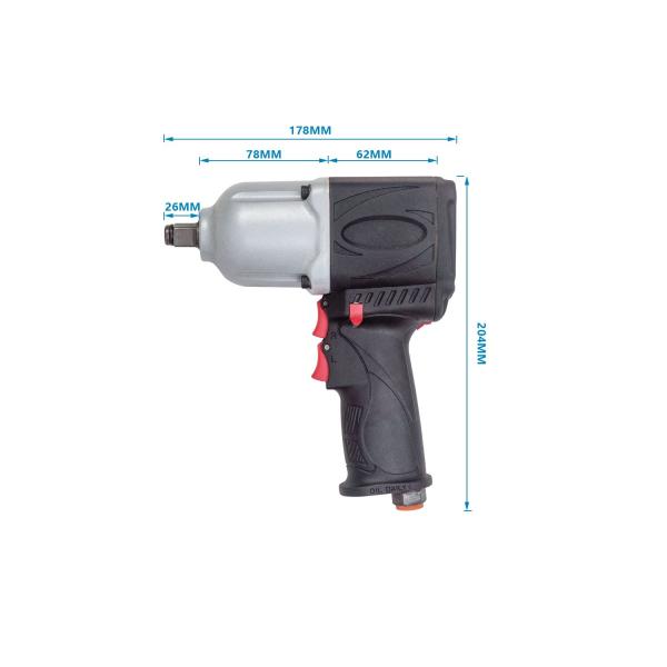 Compact Air 1 2 Impact Wrench Pneumatic Tool 2.15kg Weight