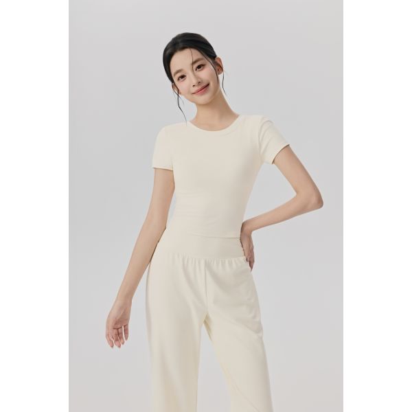 Light Blue Short Sleeve Cropped Workout Top for Yoga and Fitness, Breathable Soft Fabric for All-Day Comfort
