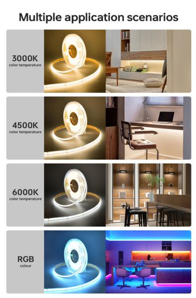 Electroplate COB 24v COB 320Ds 8mm Ra 85 Green LED Light Strip -20 - 45°C