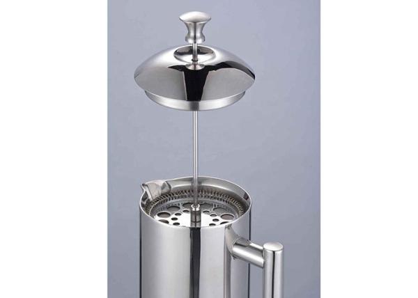 Silver French Press Coffee Pot Stainless Steel Espresso Coffee Plunger S/S 304