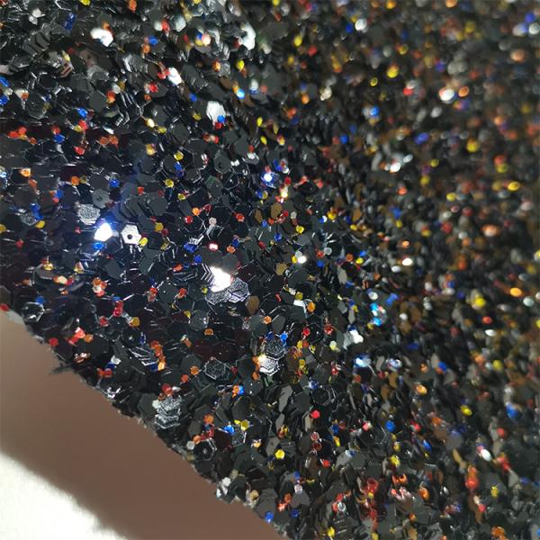 Decoration Shoe bag wallpaper Hexagon Sparkling metallic mix color chunky Glitter Leather Fabric