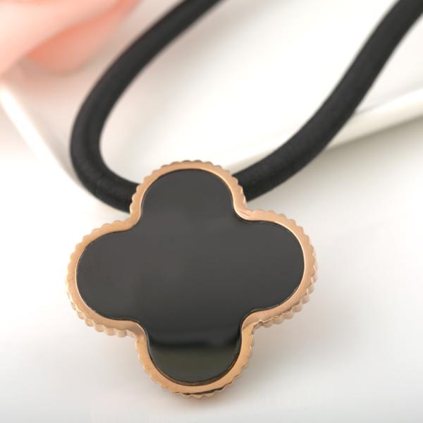 Women Jewelry Stainless Steel Four Leaf Clover Pendant Flower Necklace