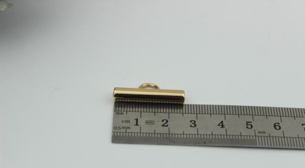 Light gold zinc alloy square metal shiny brand handbag clip lock