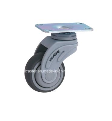 75 mm de diâmetro Fiveri 3 95 kg Plate Swivel TPR Caster K5203-736 com Rolamento de Esferas