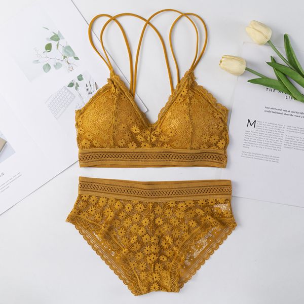 Best Quality Sexy Fashion Women Lace Panties Bra Set Low MOQ Underwear Wholesale Sexy Lace Bra Set Women