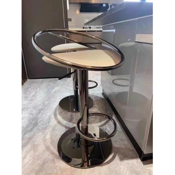 Luxury High Backrest Chair Coffee Stainless Steel Bar Chair High Stool For Restaurant