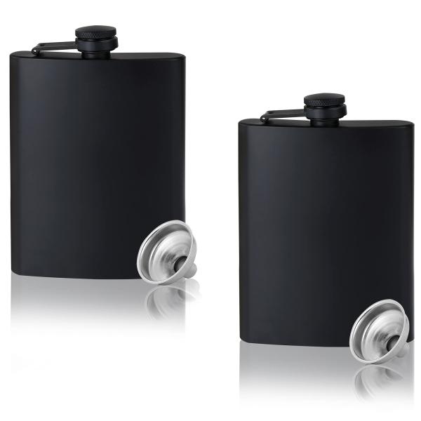 Leather Covered Stainless Steel Wine Flask for Men 8oz Outdoor Hip Flask Product size 93*122mm