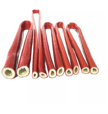 Luva revestida resistente ao calor do fogo da borracha de silicone da fibra de vidro da luva da resistência de fogo