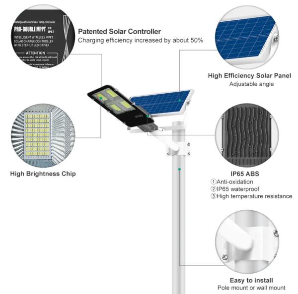 Solar Power Road Light All in Two Led 100 200 Watt Source Farola Solar Street Light