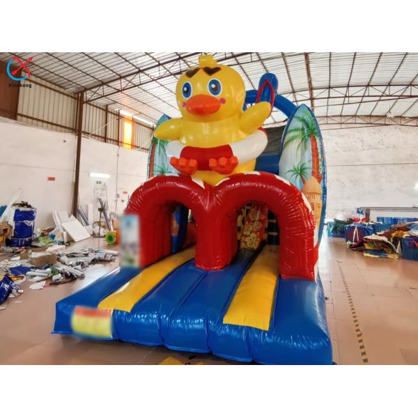 Custom Blue Duck Themed Castle Jungle Bounce House For Kids
