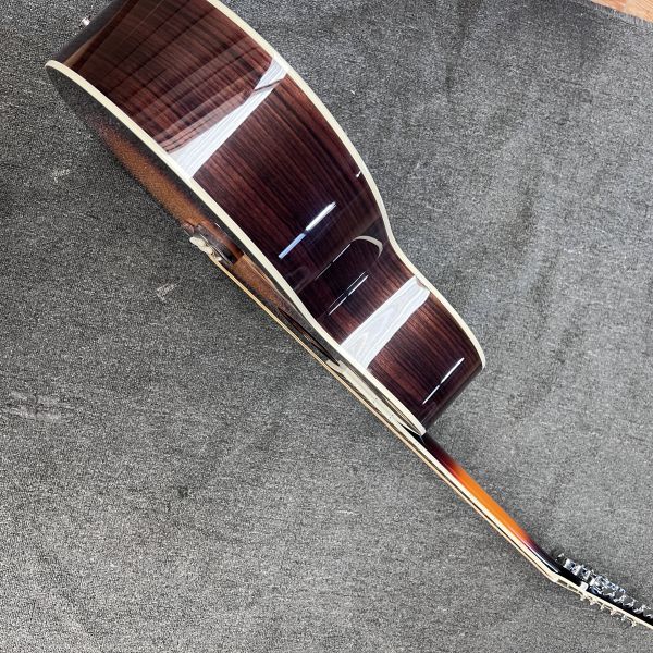 AAAAA 43 inch solid spruce top sj200 jumbo body maple back side acoustic guitar bone nut in cherry sunburst