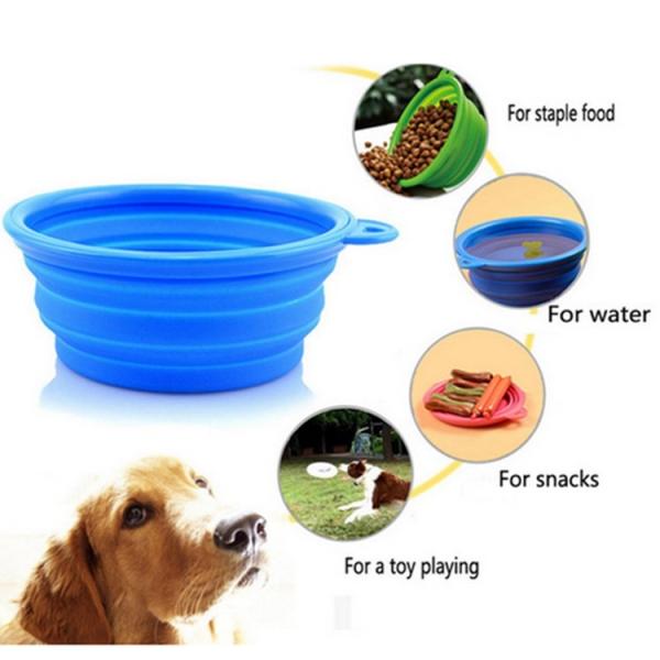 Food Water Collapsible Pet Bowl , Colorful Portable Dog Bowl Collapsible