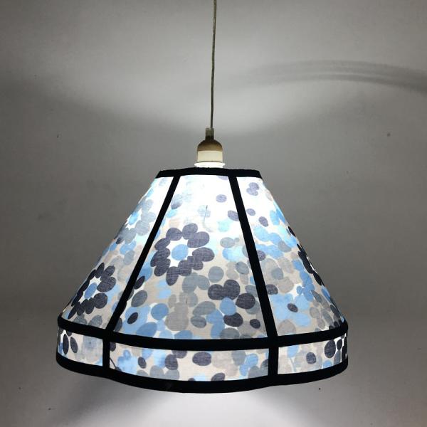 Wave Point Blue Flower Lampshade Tapered Dia 30cm For Ceiling light