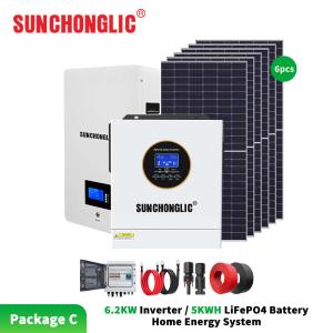 6.2KW Hybrid Solar Inverter with 5KWH LiFePO4 Battery and Pure Sine Wave