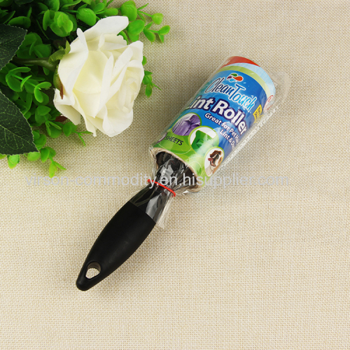 Black Handle Pet Hair Sticky Disposible Lint Roller