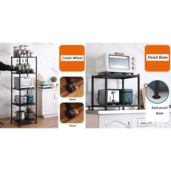 Multipurpose Freestanding Kitchen Rack Rectangle Shape Baking Paint Finish