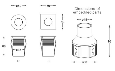 RGB 3 In 1 Color In Ground Led Landscape Lighting 240V For Public Park