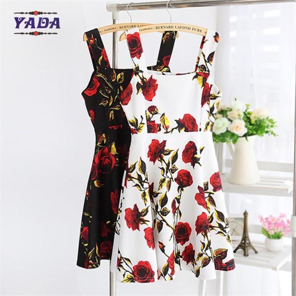 Западная мода летний зонтик цветочный случайный однокомнатный милые платья западная одежда для женщин