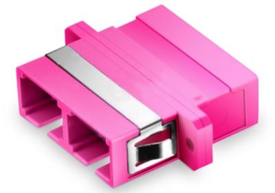 10G Duplex OM4 Plastic Fiber Optic Adapter Multimode With Flange