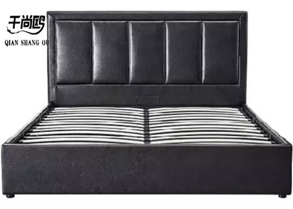 PU Bedroom King Size Cushion Bed Frame , Modern Leather Platform Bed
