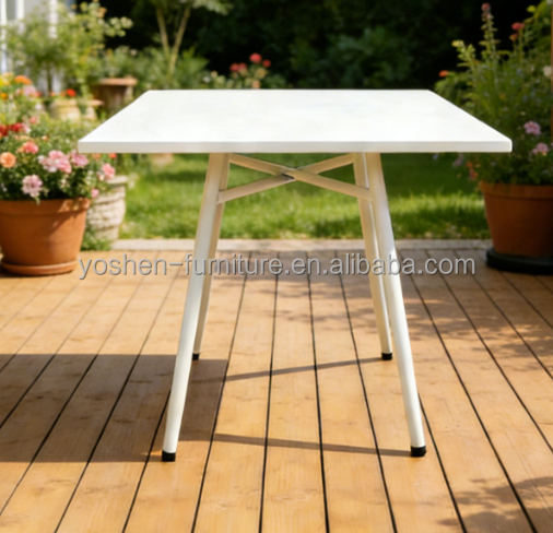 All Weather Lightweight Portable Outdoor Coffee Table Foldable Waterproof UV-Resistant for Hotel Park Villa Balcony Bistro