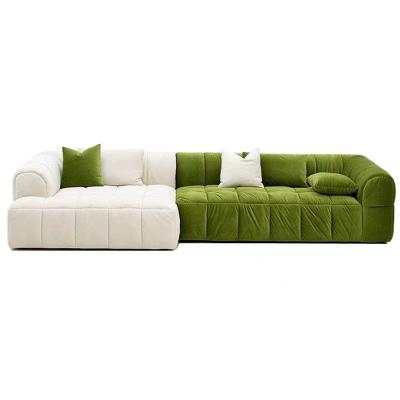 A tela tomada partido dobro geou o veludo retro Sofa Square Combination