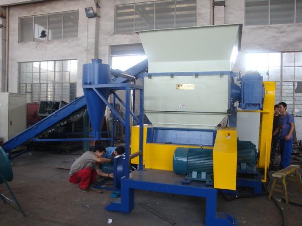 Máquina plástica da retalhadora do eixo do dobro do controle do PLC com a faca dura para filmes do desperdício