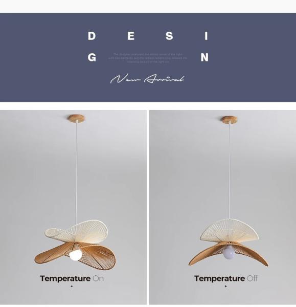 Nordic Wabi Sabi Led Pendant Lights For Living Room Home Decoration Rattan Bedroom Chandelier(WH-AP-587)