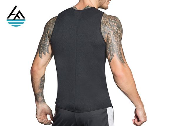 Classical Black Neoprene Slimming Suits / CrossFit Mens Waist Trainer Vest