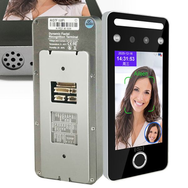 5-Inch Touch Screen Biometric Time Attendance Machine Night Vision Temperature Measurement Two-Way Audio