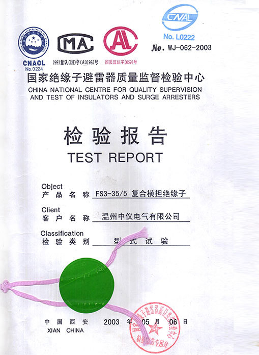 Zhejiang Zhongyi Electric Power Technology Co., Ltd. Certifications