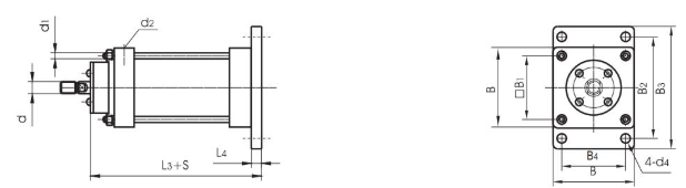 QGA QGB Big Bore Air Cylinder 32 to 400 with Cushion and CA CB TC Flange