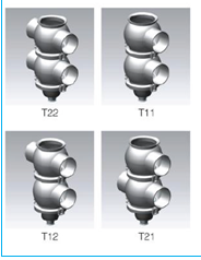 Double Seat Stainless Steel Sanitary Valves / Mixproof Valve ANSI 316L PN 10 Bar