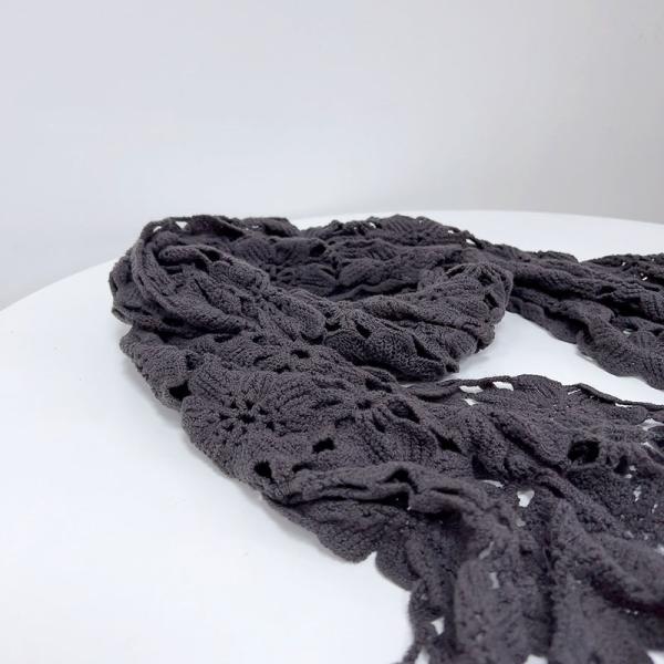 Y-F Spring and Autumn Neckwarm Scarf Soft Warm Lace Crochet Flower Long Knitted Thin Shawl Scarves