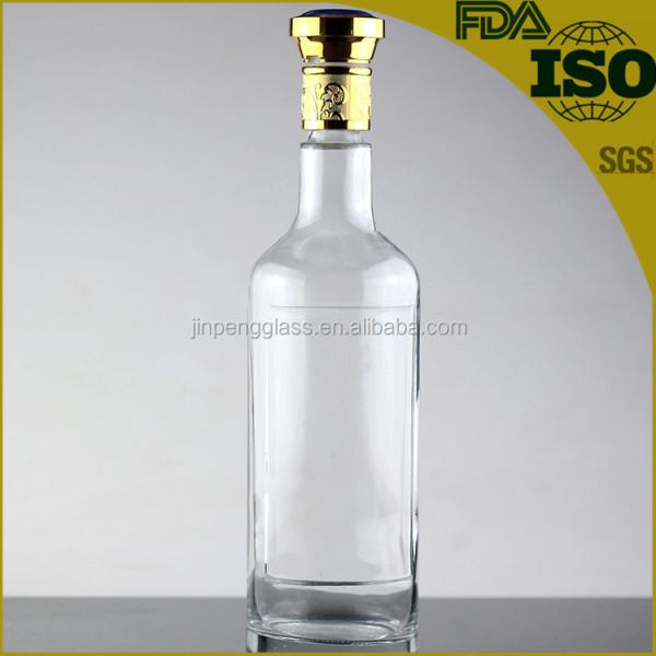 Виски Водка Стеклянный материал 700 мл 1000 мл Бутылка с металлической крышкой и высшего класса