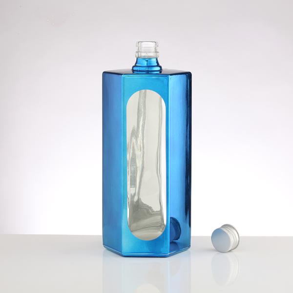 Custom Sealing Type Fancy Electroplated Colored Wine Bottles for Bar Celebrations