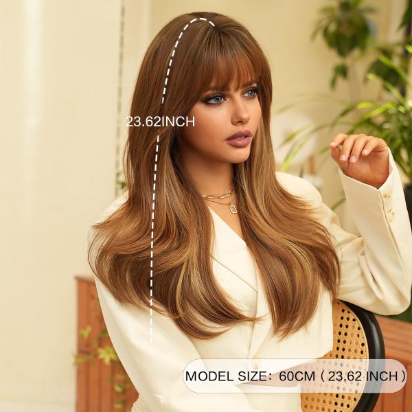 Fashion Long Body Wave Highlighted Hair Blonde Synthetic Wigs For Women